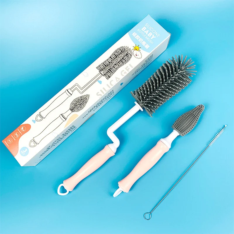 Silicone Milk Bottle Cleaning Brush Set - Image 3