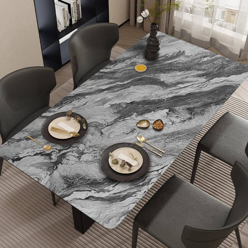 Silver Mist Marble: Premium PVC Leather Dining Table Mats - Image 11