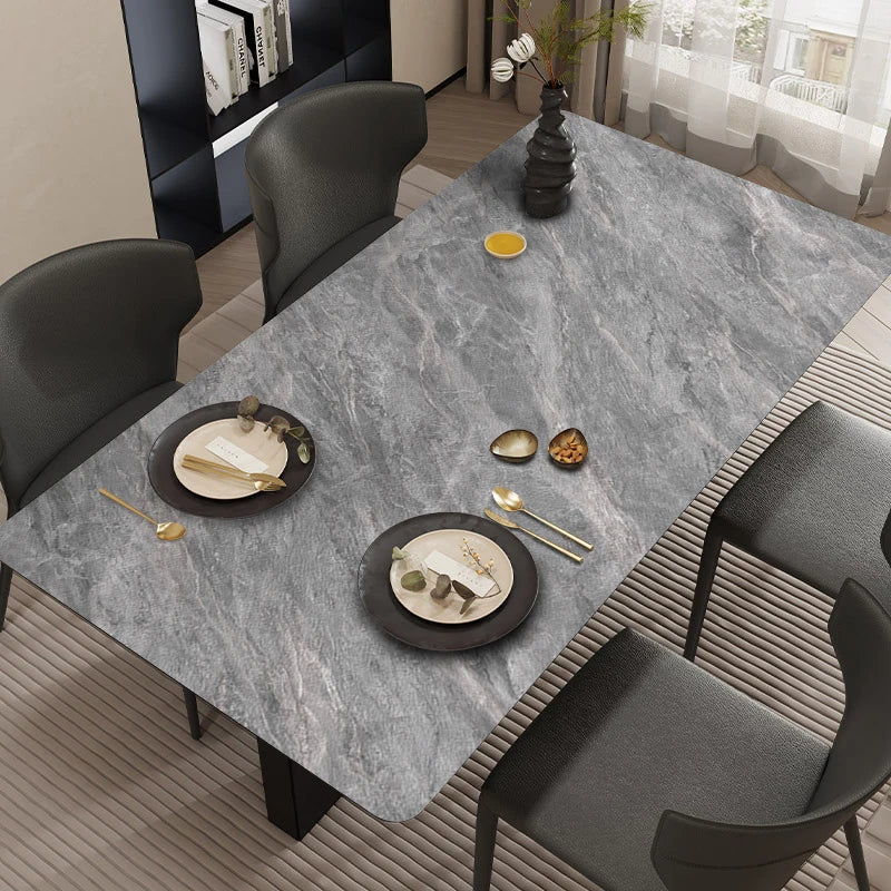 Silver Mist Marble: Premium PVC Leather Dining Table Mats - Image 12