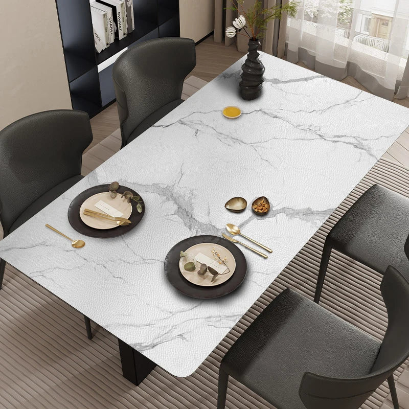 Silver Mist Marble: Premium PVC Leather Dining Table Mats - Image 18