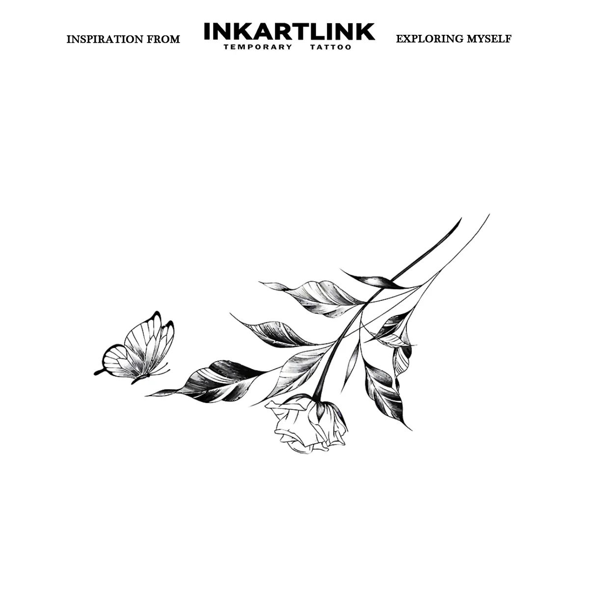 Simple Flower Temporary Tattoo Sticker - Image 3