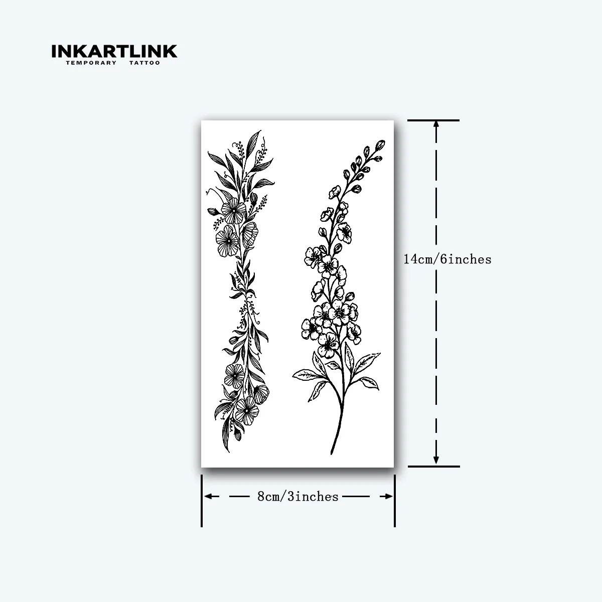 Sketch Floral Temporary Tattoo Sticker - Image 7