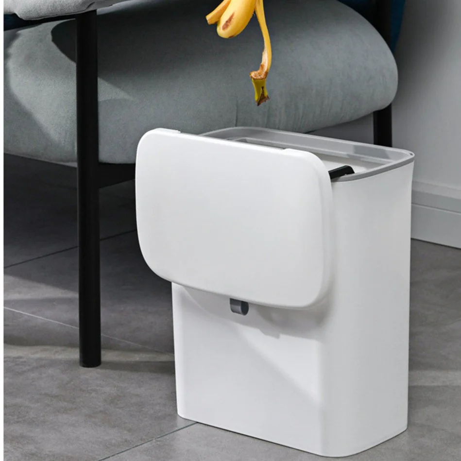 Sliding Lid Hanging Kitchen Trash Can - Image 21