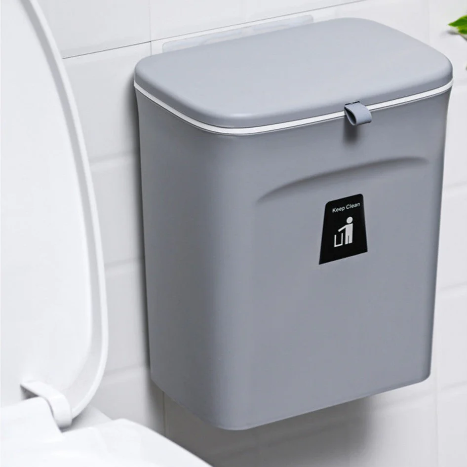Sliding Lid Hanging Kitchen Trash Can - Image 22