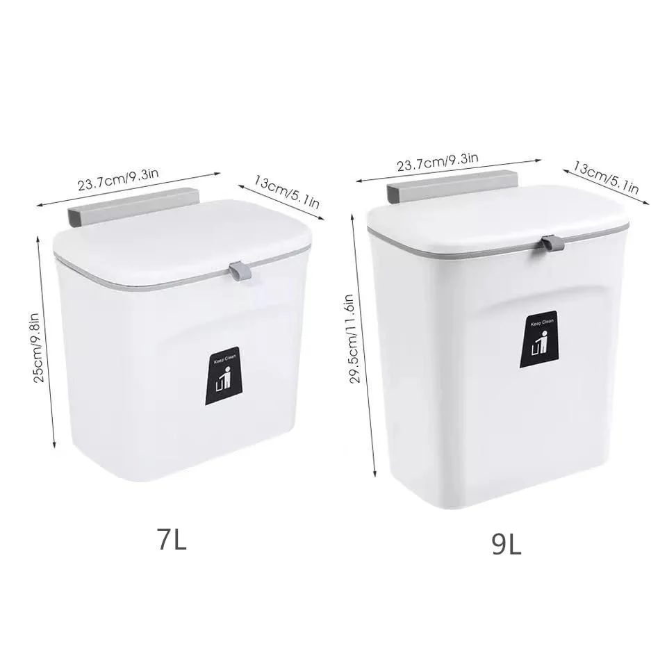 Sliding Lid Hanging Kitchen Trash Can - Image 9