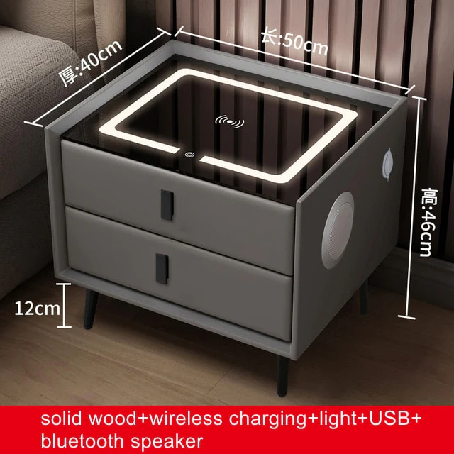 Smart Bedside with Phone Wireless Charger Light Speaker - Image 11