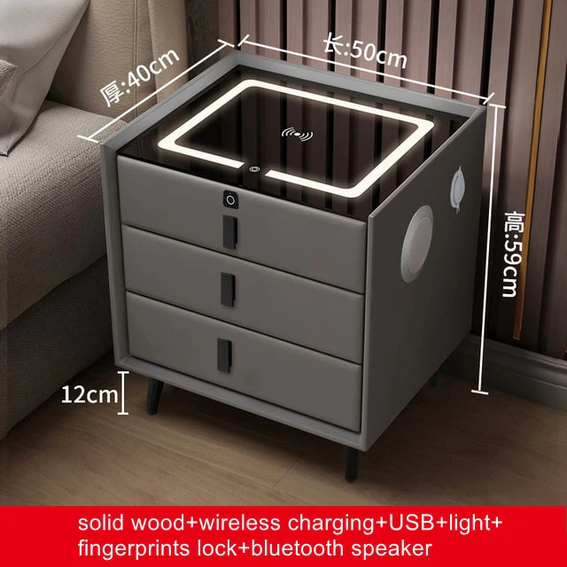 Smart Bedside with Phone Wireless Charger Light Speaker - Image 13