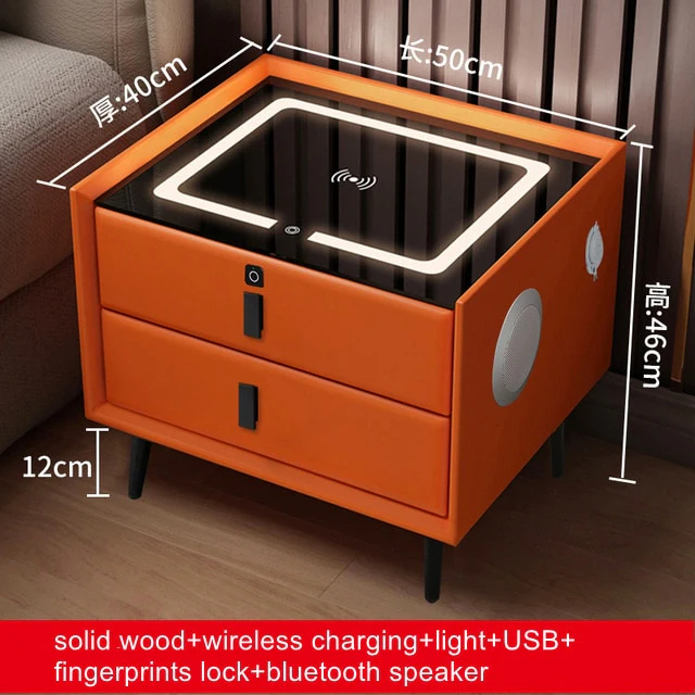 Smart Bedside with Phone Wireless Charger Light Speaker - Image 14