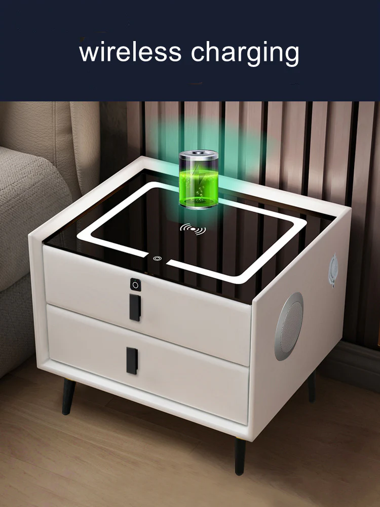 Smart Bedside with Phone Wireless Charger Light Speaker - Image 20
