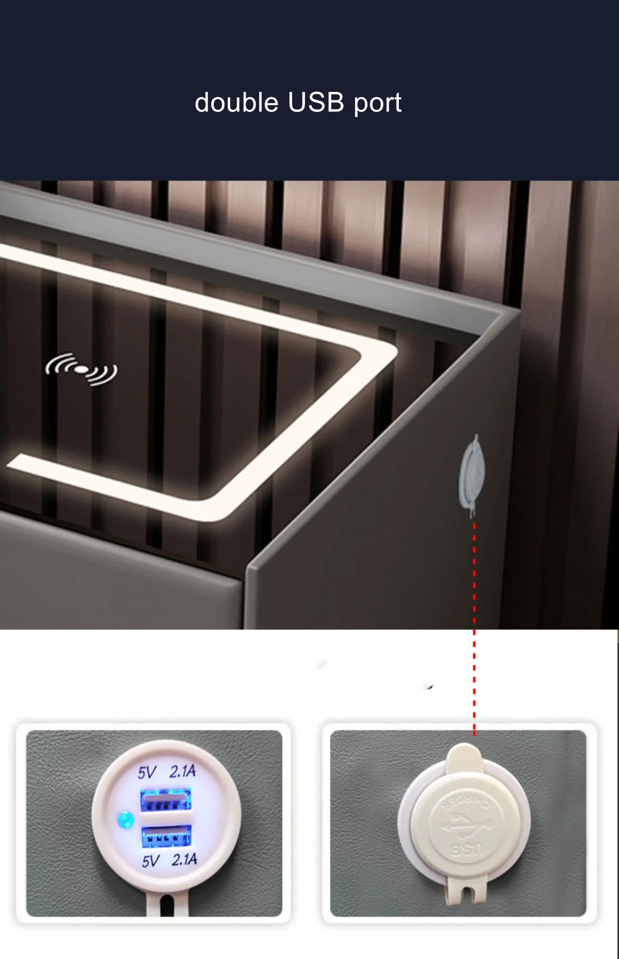 Smart Bedside with Phone Wireless Charger Light Speaker - Image 23