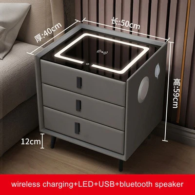 Smart Bedside with Phone Wireless Charger Light Speaker - Image 3