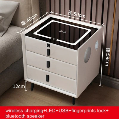 Smart Bedside with Phone Wireless Charger Light Speaker - Image 6