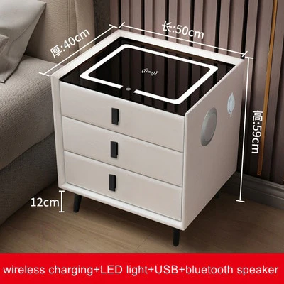 Smart Bedside with Phone Wireless Charger Light Speaker - Image 7
