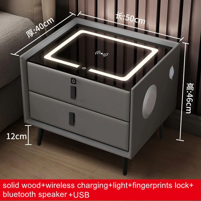 Smart Bedside with Phone Wireless Charger Light Speaker - Image 8