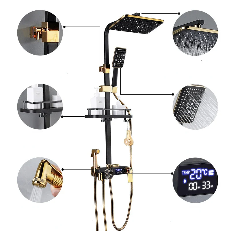 Smart Black Gold Shower Set - Image 14