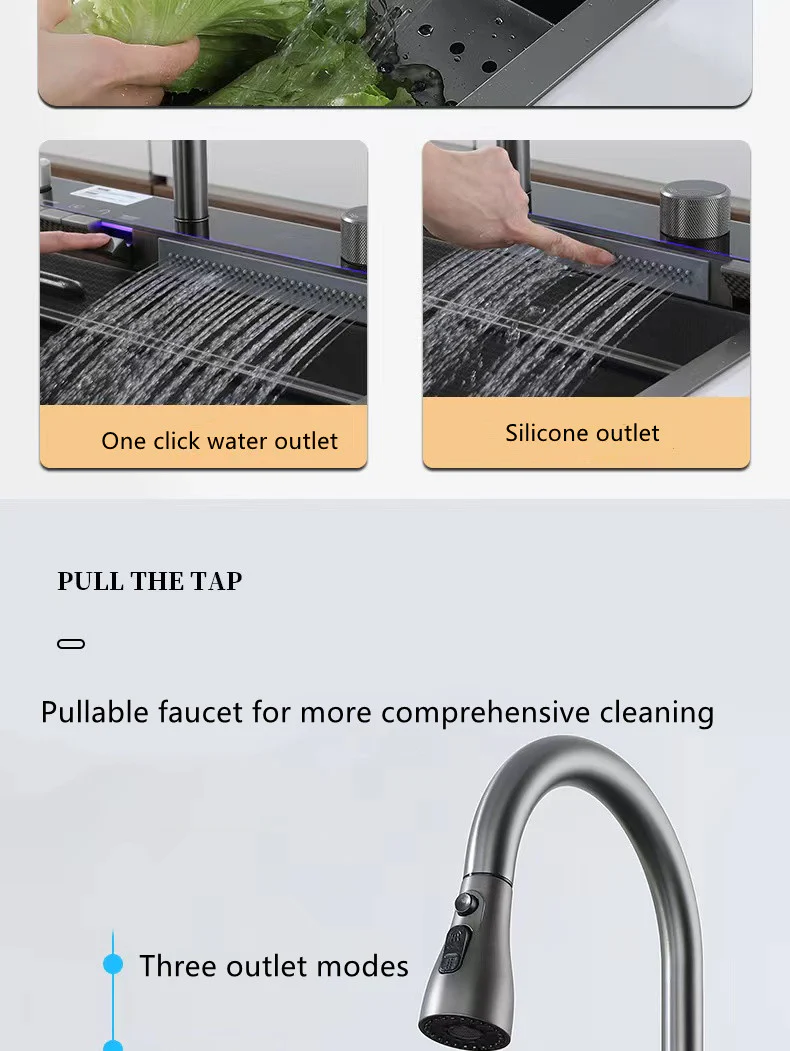 Smart Digital Waterfall Kitchen Sink - Image 19