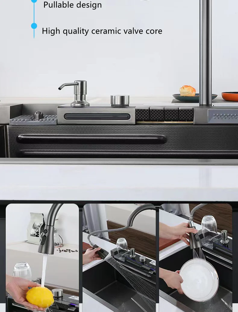 Smart Digital Waterfall Kitchen Sink - Image 20