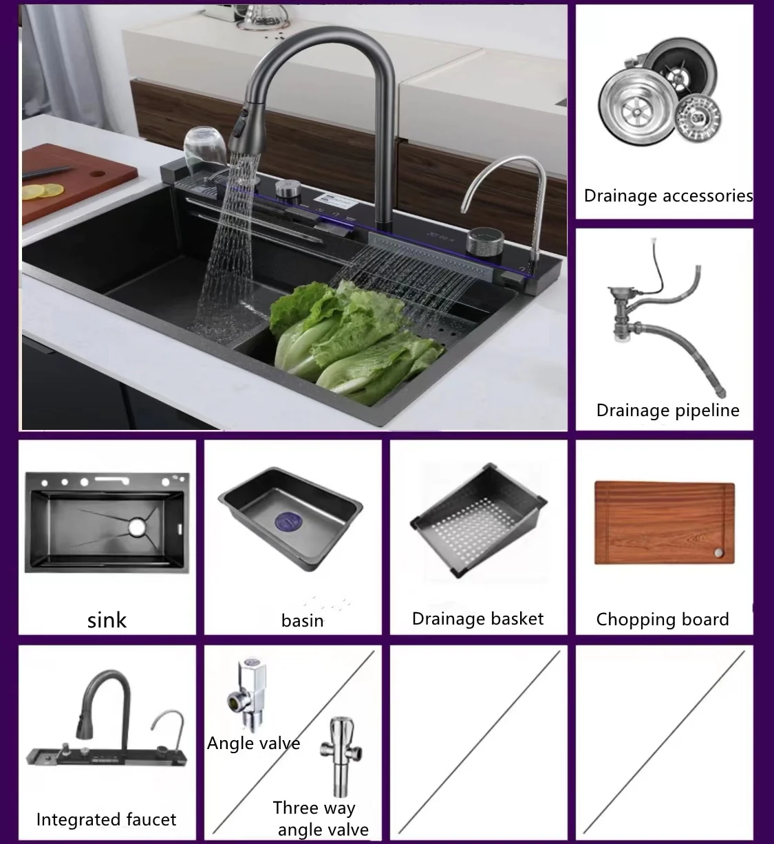 Smart Digital Waterfall Kitchen Sink - Image 3