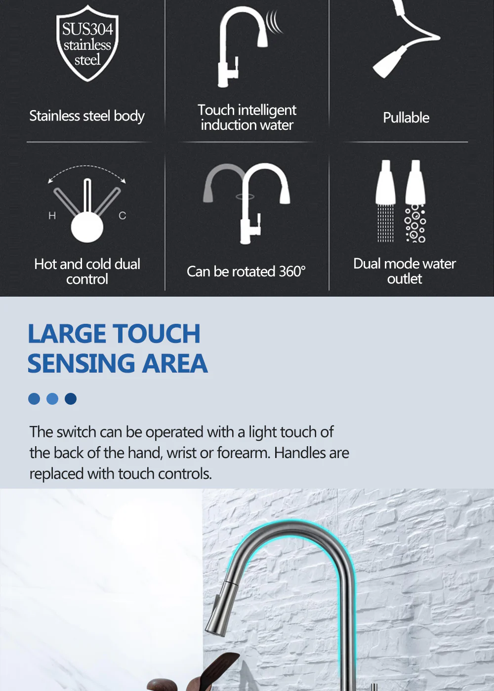 Smart Touch Retractable Kitchen Faucet - Image 10