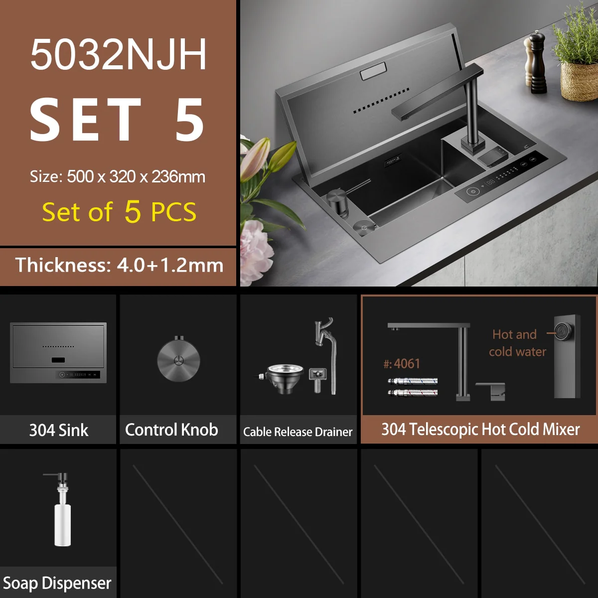 Smart Washing Bowl Hidden Kitchen Sink - Image 6