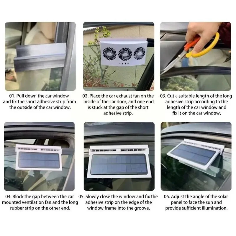 Solar Powered Car Window Fan - Image 6