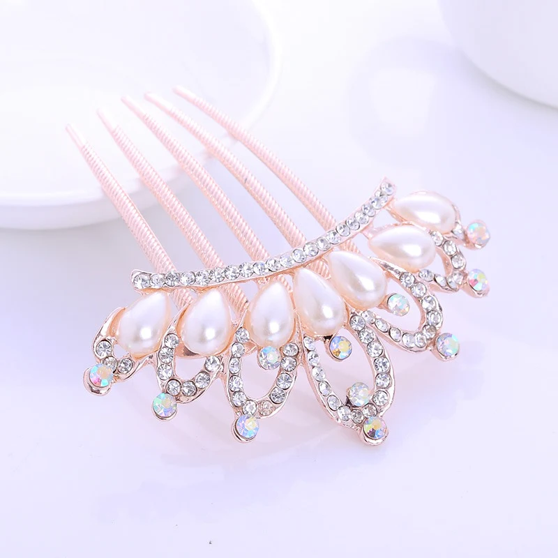 Sparkling Crystal Pearl Hair Comb - Image 12