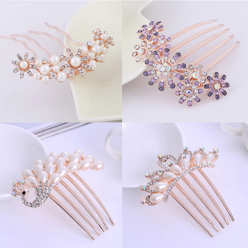 Sparkling Crystal Pearl Hair Comb - Image 13