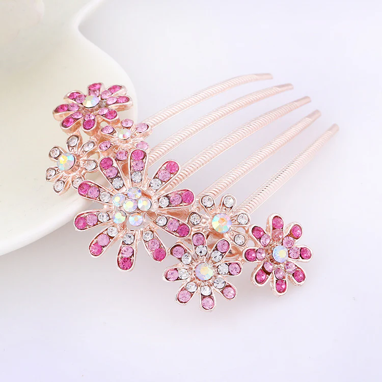 Sparkling Crystal Pearl Hair Comb - Image 14