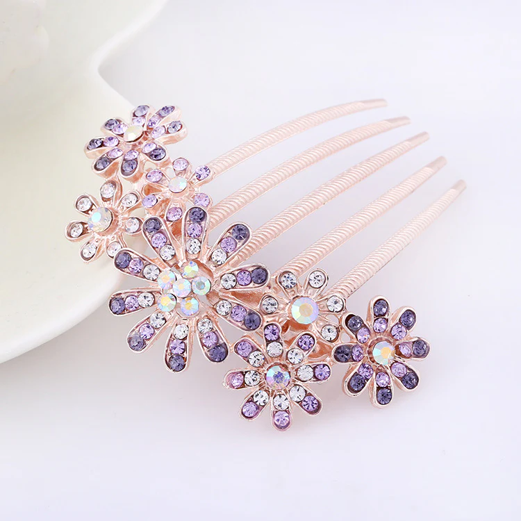 Sparkling Crystal Pearl Hair Comb - Image 15