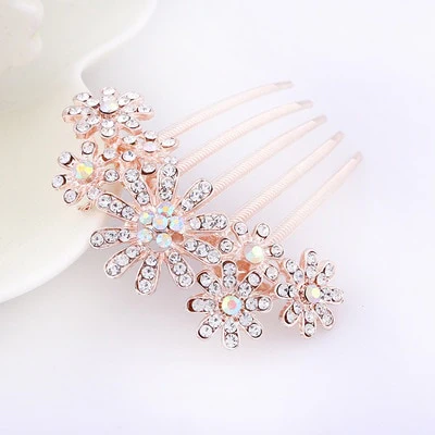 Sparkling Crystal Pearl Hair Comb - Image 2