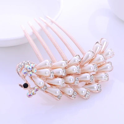 Sparkling Crystal Pearl Hair Comb - Image 6