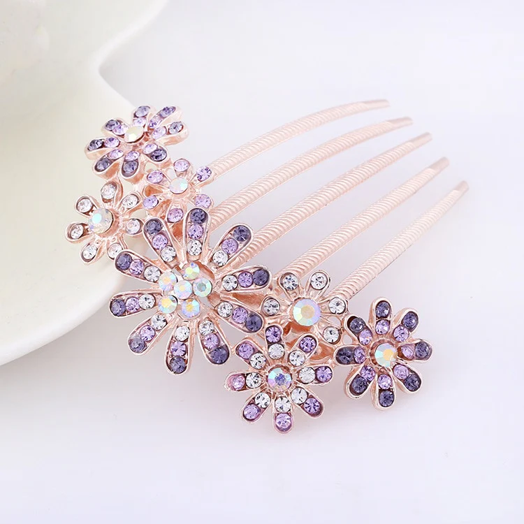 Sparkling Crystal Pearl Hair Comb - Image 7