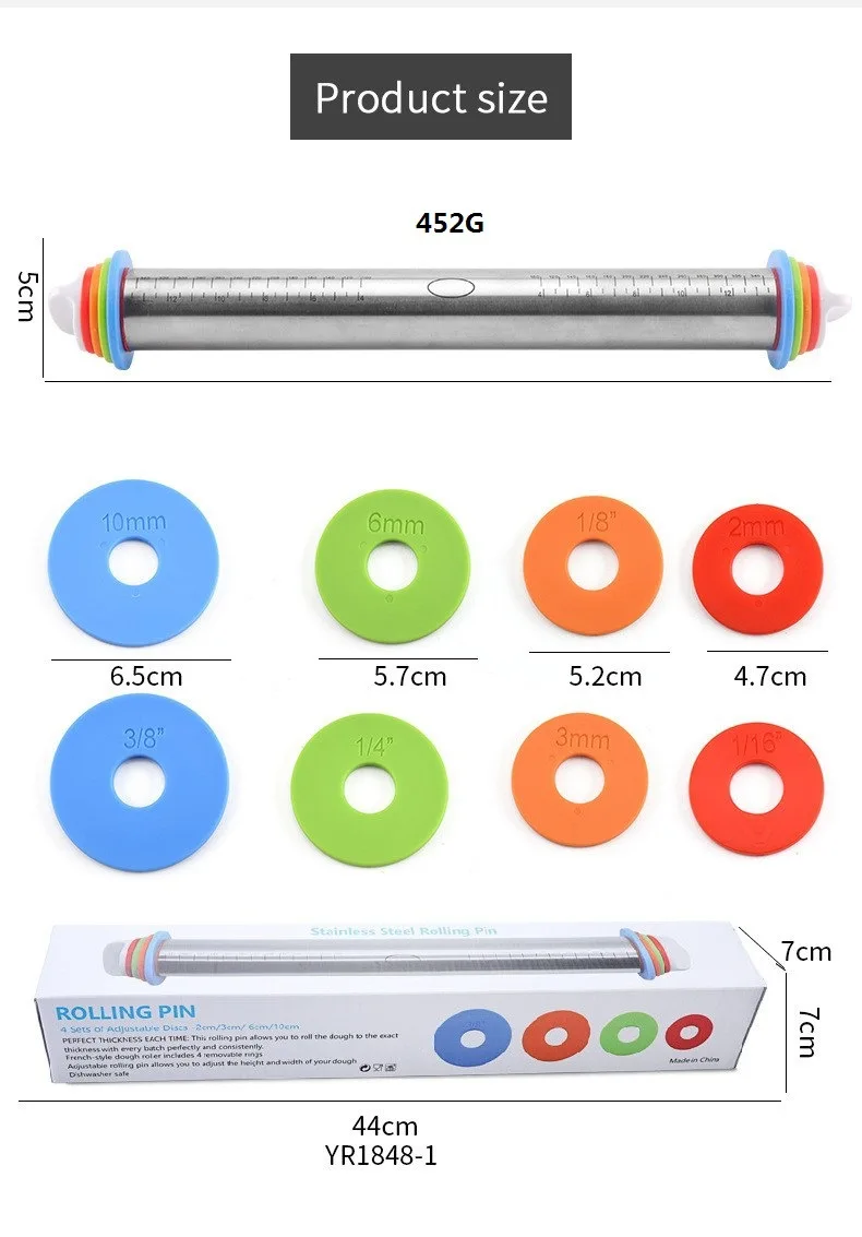 Stainless Steel Adjustable Rolling Pin - Image 11
