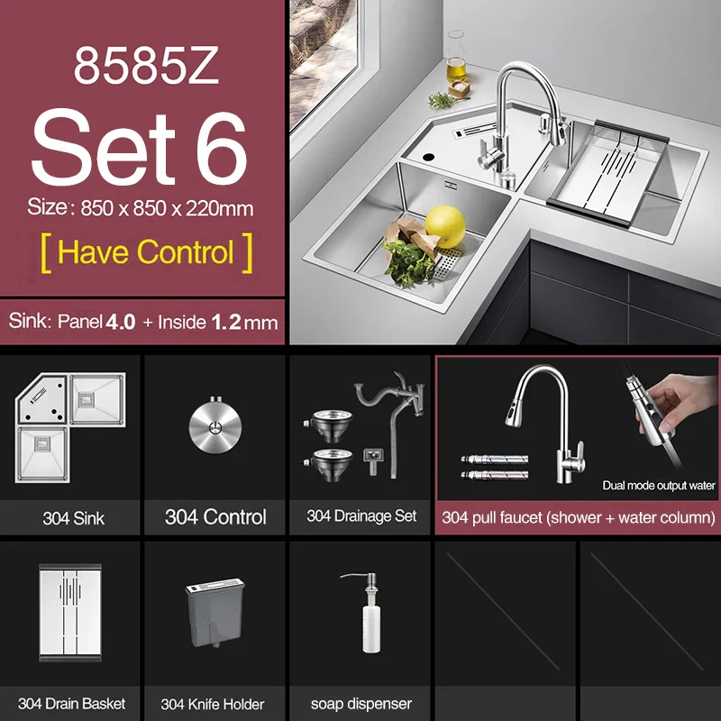 Stainless Steel Corner Kitchen Sink - Image 10