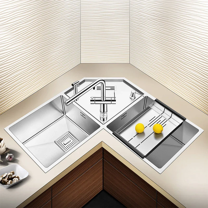 Stainless Steel Corner Kitchen Sink - Image 2