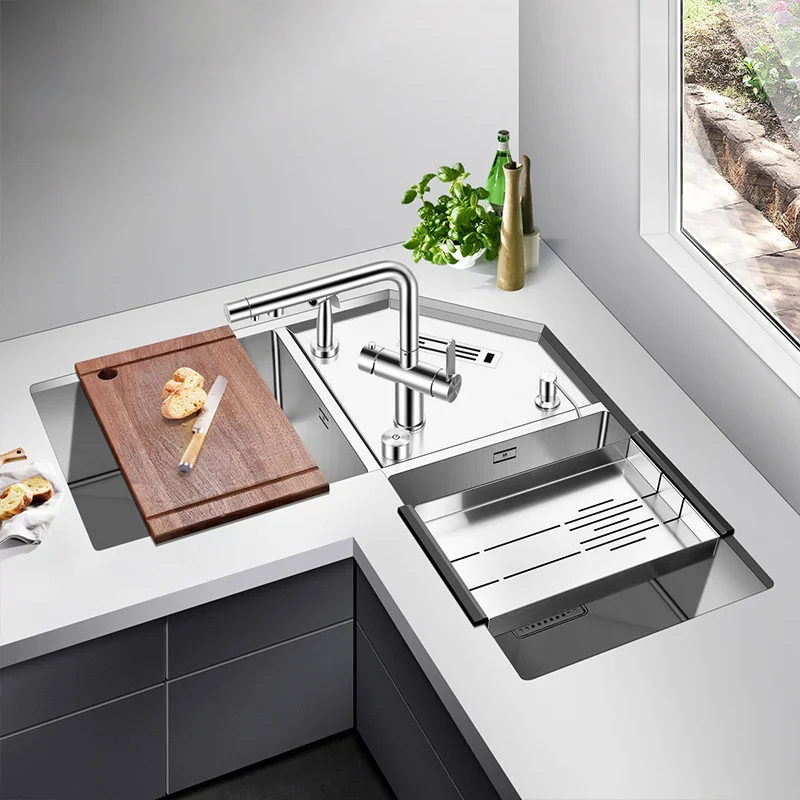 Stainless Steel Corner Kitchen Sink - Image 3