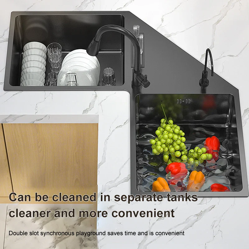 Stainless Steel Corner Kitchen Sink - Image 3