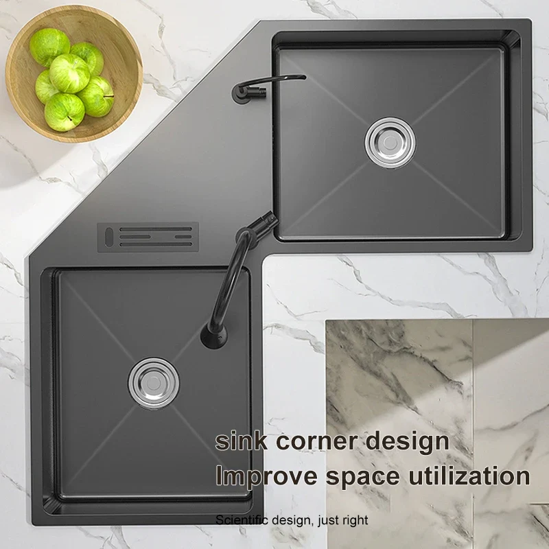 Stainless Steel Corner Kitchen Sink - Image 5
