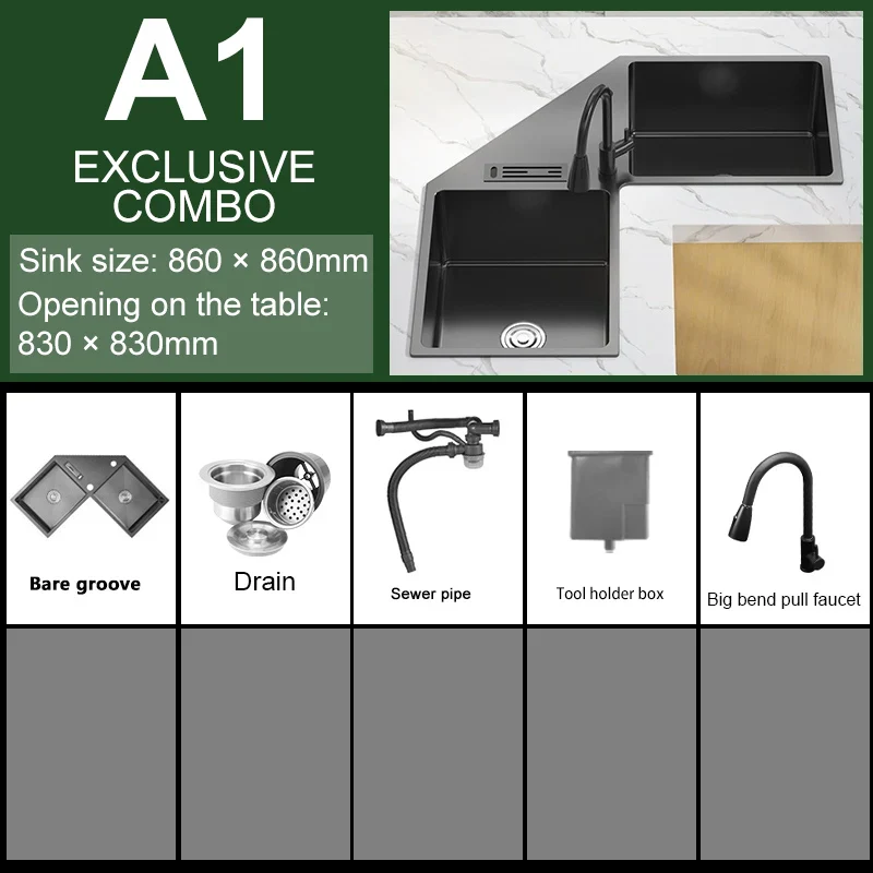 Stainless Steel Corner Kitchen Sink - Image 6
