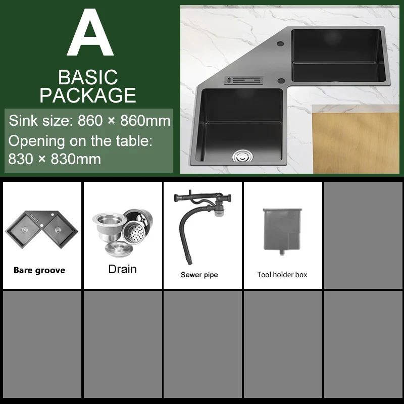 Stainless Steel Corner Kitchen Sink - Image 7