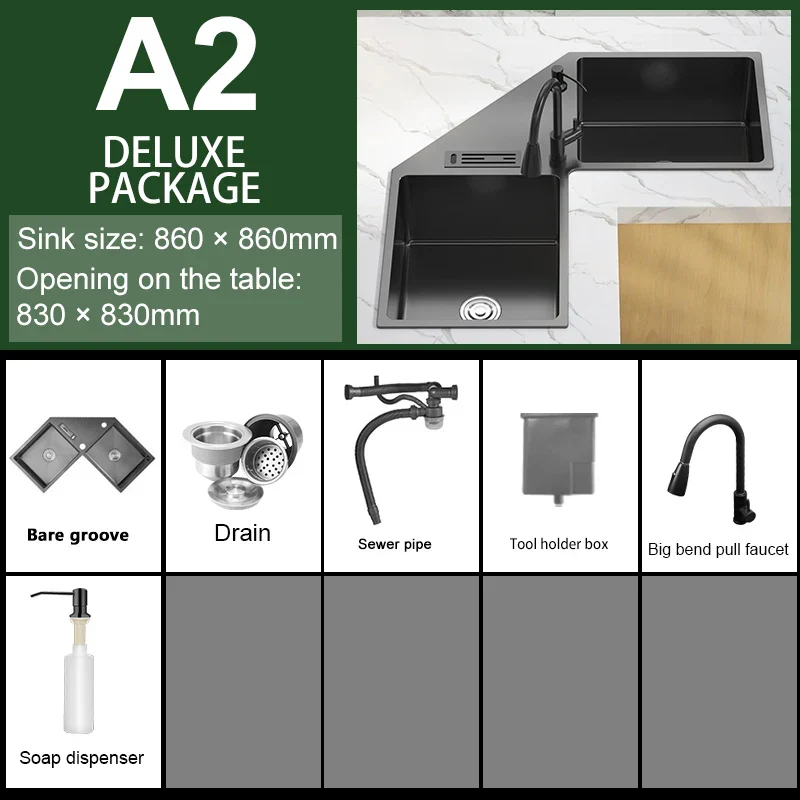 Stainless Steel Corner Kitchen Sink - Image 9