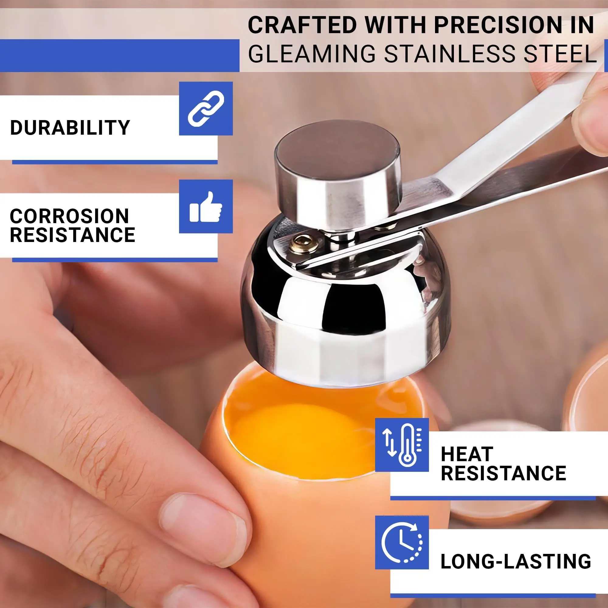 Stainless Steel Egg Cracker - Image 3