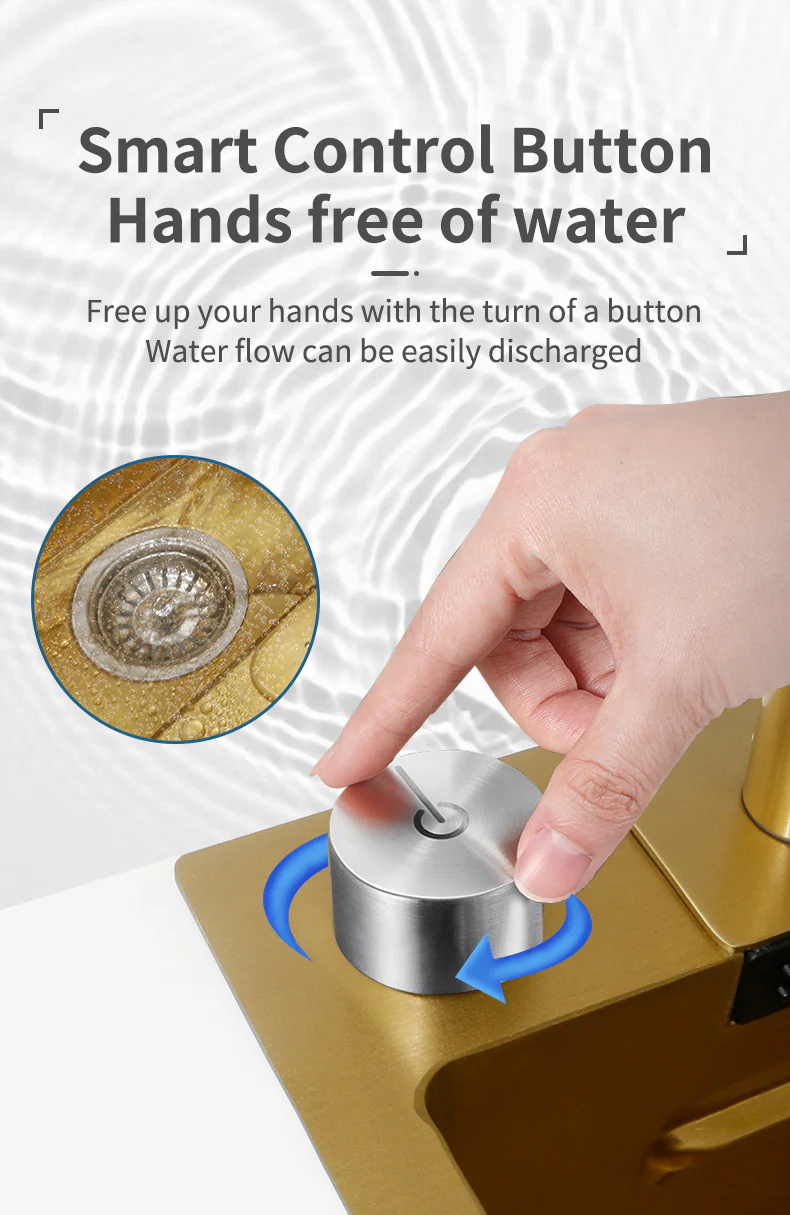 Stainless Steel Gold Knife Rack Waterfall Kitchen Sink - Image 23