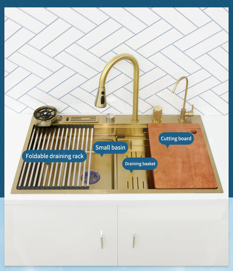 Stainless Steel Knife Rack Waterfall Sink - Image 16