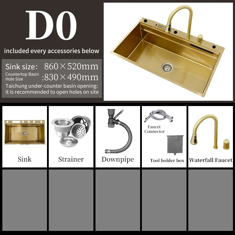 Stainless Steel Knife Rack Waterfall Sink - Image 2