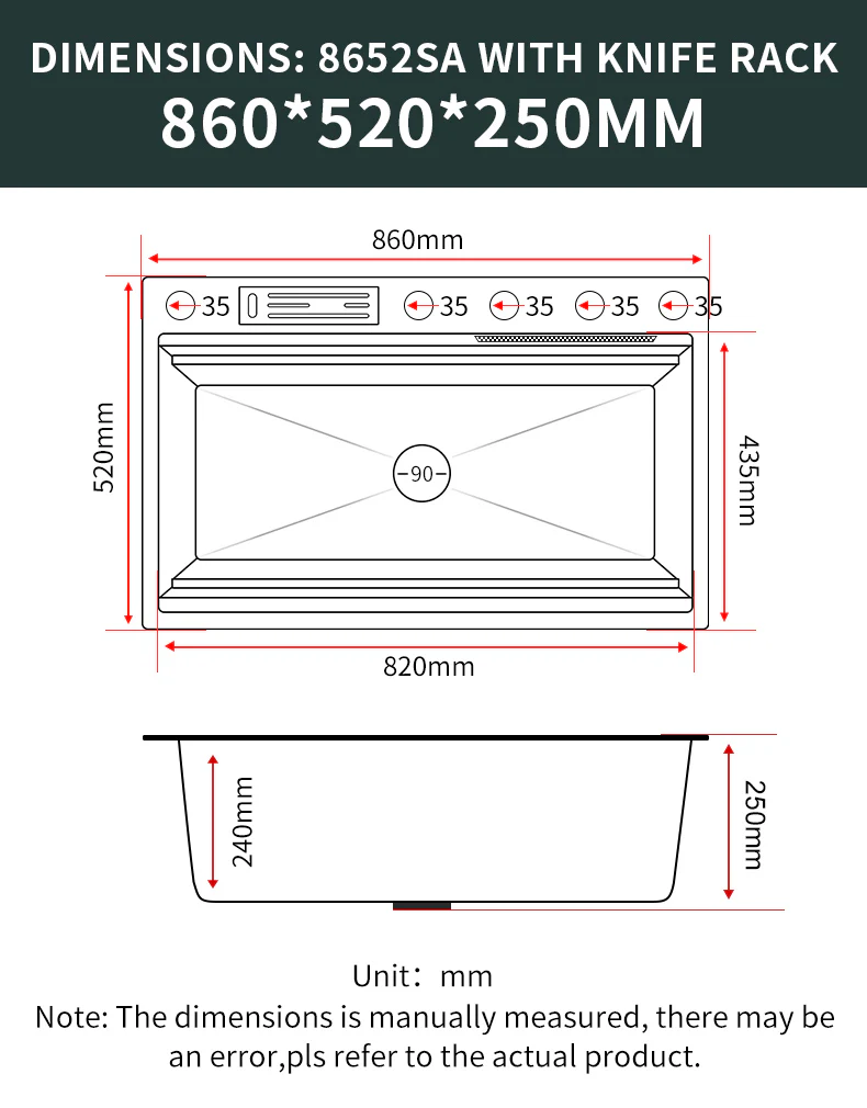 Stainless Steel Knife Rack Waterfall Sink - Image 26