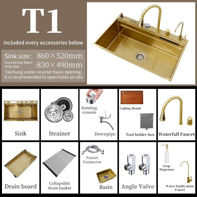 Stainless Steel Knife Rack Waterfall Sink - Image 3