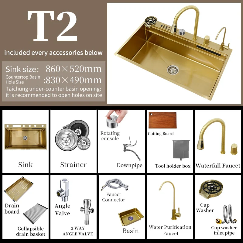 Stainless Steel Knife Rack Waterfall Sink - Image 6