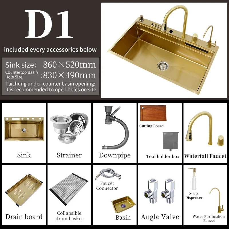 Stainless Steel Knife Rack Waterfall Sink - Image 7