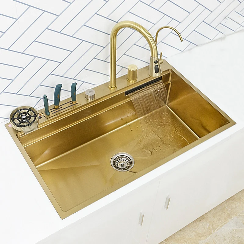 Stainless Steel Knife Rack Waterfall Sink - Image 9